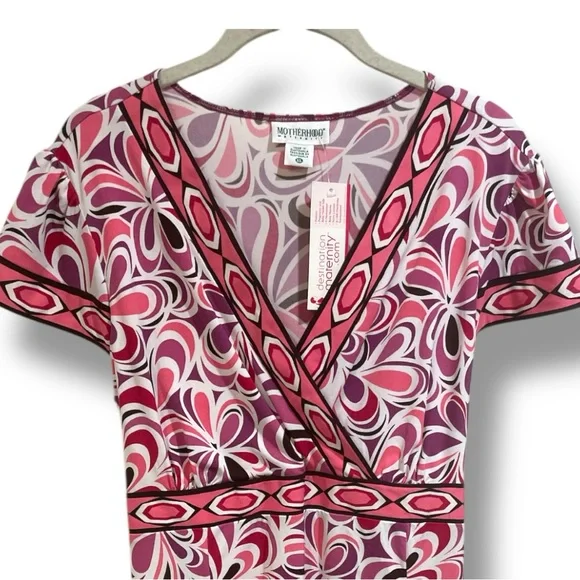 Motherhood Maternity Pink and White Patterned Dress size XL - Picture 4 of 9